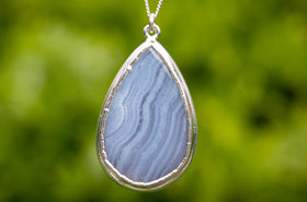 fingerprint engravable blue lace pendant for fingerprints footprints pawprint engraving and more