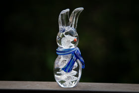 Glass rabbit with cremation ash