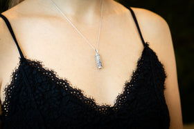 tree of life cremation pendant with ash