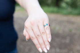 wildflower ring with cremation ash