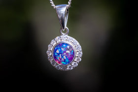 bedazzled circle pendant