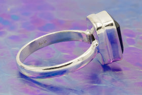 black onxy ring with cremation ash