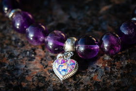 amethyst bracelet with cremation charm