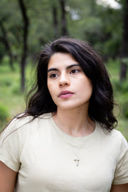 cremation cross pendant with ash