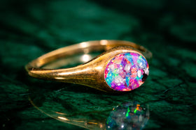 golden oval cremation ring