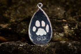 crazy lace engravable pendant with footprint engraving