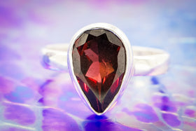 garnet ring with cremation ash