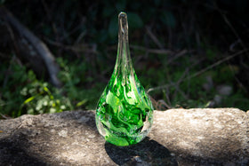 cremation glass flame with cremation ash from pets and people