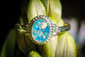 cremation ring braided turquoise