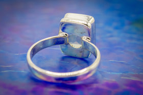 green amethyst ring with cremation ash