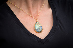 labradorite pendant for finger prints pawprints footprints and so much more