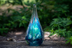 ocean wave flame with cremation ash