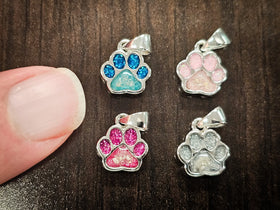 pawprint pendant with cremation ash