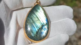 fingerprint engravable labradorite pendant for finger prints pawprints footprints and so much more