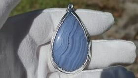 fingerprint engravable blue lace pendant for fingerprints footprints pawprint engraving and more in hand