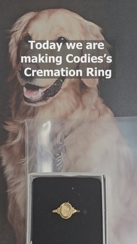 Braided Oval Ring with Cremation Ashes