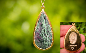 ruby zosite engravable pendant for fingerprints handprints footprints and more