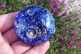 Nightswirl Paperweight with Infused Cremation Ash