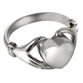 Silver Heart Ring for Cremains