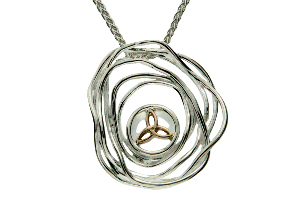 Cradle of Life Memorial Necklace in Silver and Gold | Memorial Jewelry