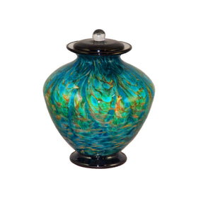 handblow glass urn for cremation ashes