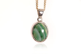 Green Agate Pendate with ashes, Necklace for Ash, Jewelry for Ash, Natural Stone Jewelry, Cremation Jewelry