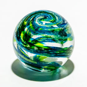 paperweight with ash ocean lime turquoise
