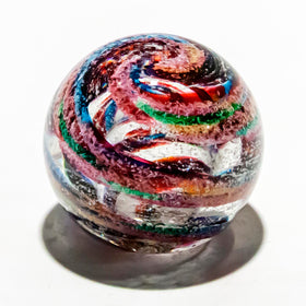 paperweight with cremains pink multi