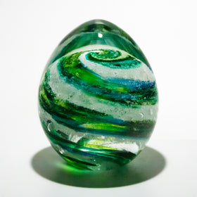 ocean with lime & aventurine vibrant colorful egg with ash