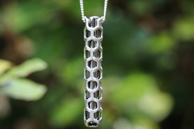 silver keepsake honeycomb pendant