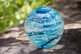 Tranquil Swirl Paperweight with Cremation Ash