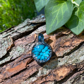 flower pendants with cremation ash