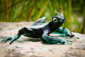 glass frog with cremation ash