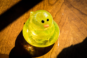rubber ducky with cremation ash