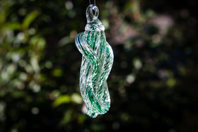 glass ornament with cremation ash
