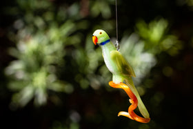 pettie the parrot glass figurine