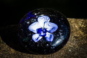 Glass Orchid Pendant with Infused Cremains