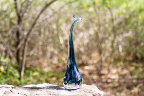 Curly Angel Drop Glass Sculpture with Cremains