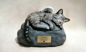 sleeping cat urn