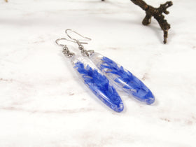 long blue dangle earrings