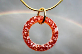 halo pendant with cremation ash