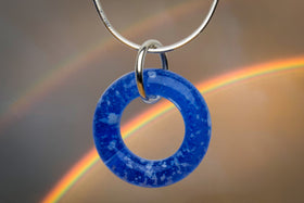 halo pendant with cremation ash