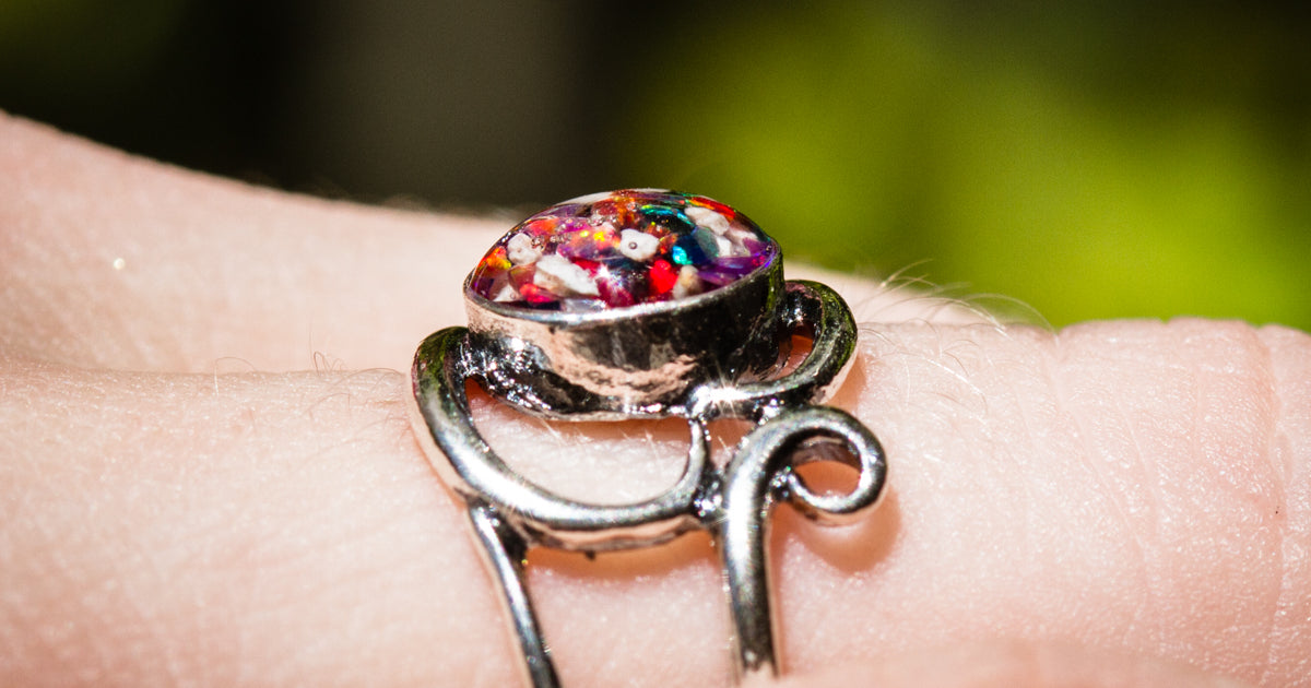 Silver Circle Memorial Glass Jewelry