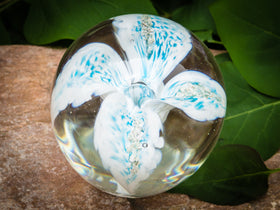 Flower Paperweight with Cremation Ash