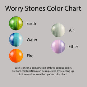 worry stones with cremation ash color chart