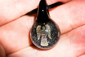 angel memorial pendant cremation jewelry