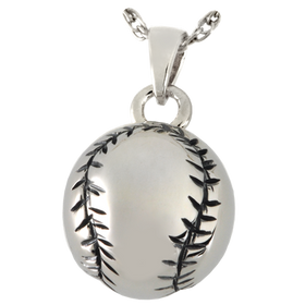 Silver Baseball Keepsake Pendant for Cremains