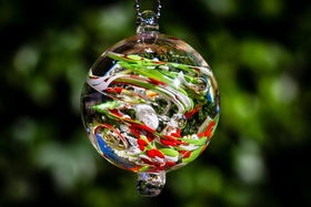 ashes in glass orb