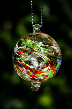 glass paperweight with cremation ash