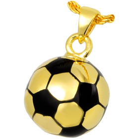 Silver Soccer Ball Keepsake Pendant Urn for Cremains